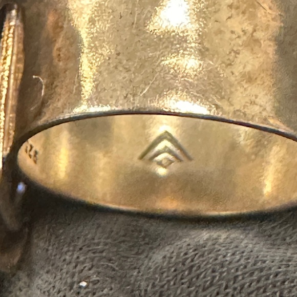 Silpada Fantasy ring, thick band sterling silver w/ diamond cut pyrite, size 8. - Picture 5 of 10